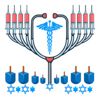 jewish hanukkah chanukah doctor medical menorah  gifts | Teevron