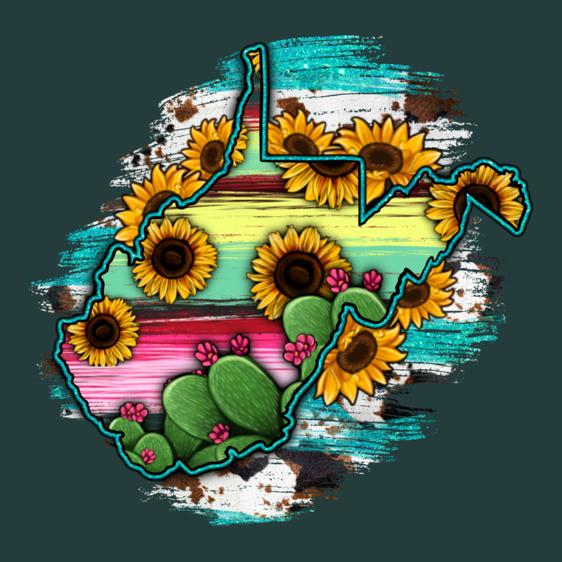 West Virginia Map Sunflower Cactus Serape Classic Tee by RanaPortraitStore | Teevron