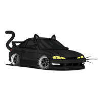 spooky halloween jdm s14 silvia 240sx black cat illustrated t shirt | Teevron