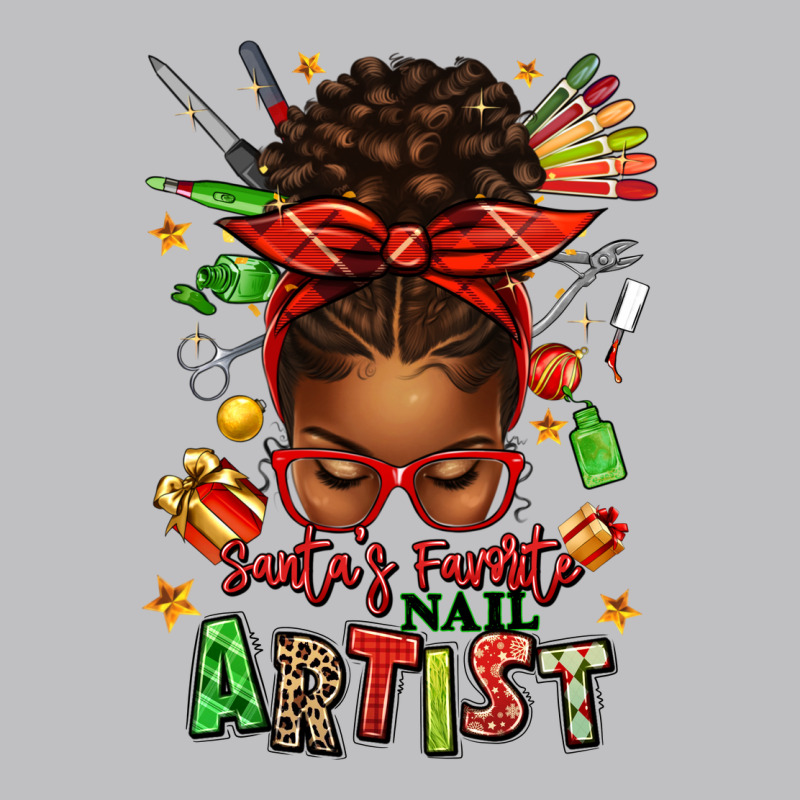 Santa's Favorite Nail Artist Afro Messy Bun Classic Tee by texasbilliewilder | Teevron