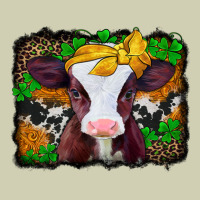 St Patricks Baby Cow With Leopard Background Heavy Core Tee | Teevron