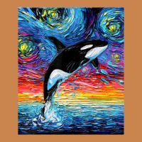 Orca Killer Whale Starry Night Colorful Ocean Art By Aja Heavyweight Hoodie | Teevron