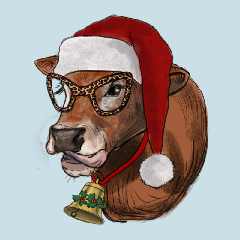 Christmas Glasses Heifer Ladies Tee by RanaPortraitStore | Teevron