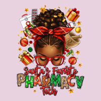 Santas Favorite Pharmacy Tech Afro Messy Bun Classic Tee | Teevron