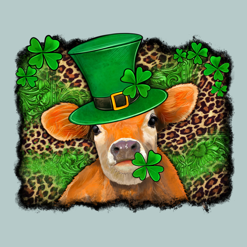St Patricks Orange Cow With Leopard Background Heavy Core Tee by Jasminsmagicworld | Teevron
