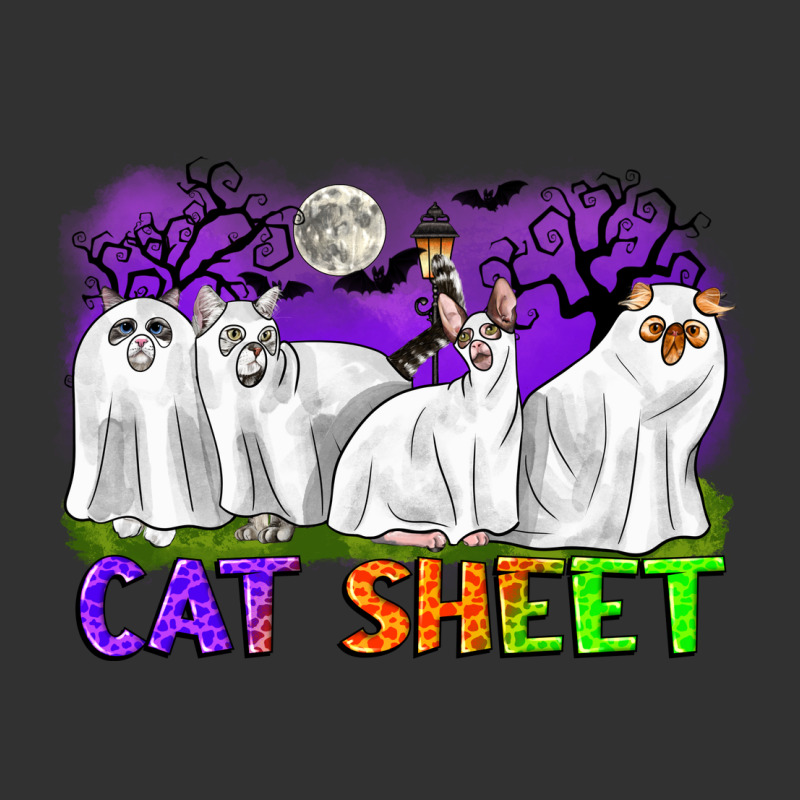 Cat Sheet Ghost Cats Halloween Urban Heavy Tee by CowGirlArtShop | Teevron