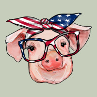 American Flag With Pig Ladies Tee | Teevron