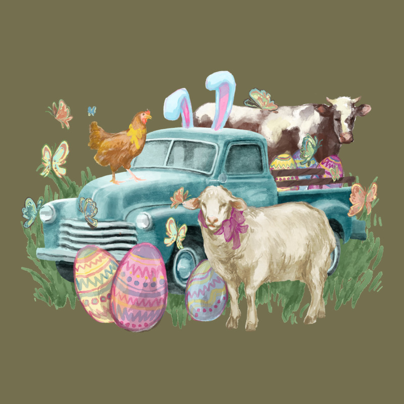 Easter Truck Farm Animals Easter Day Vintage Hoodie by HowdyJamesFarm | Teevron