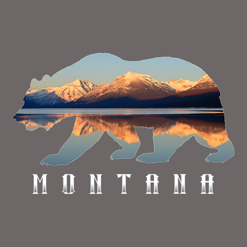 Montana Bear With Glacier National Park Lake Image Souvenir Classic Tee by trangStudio | Teevron