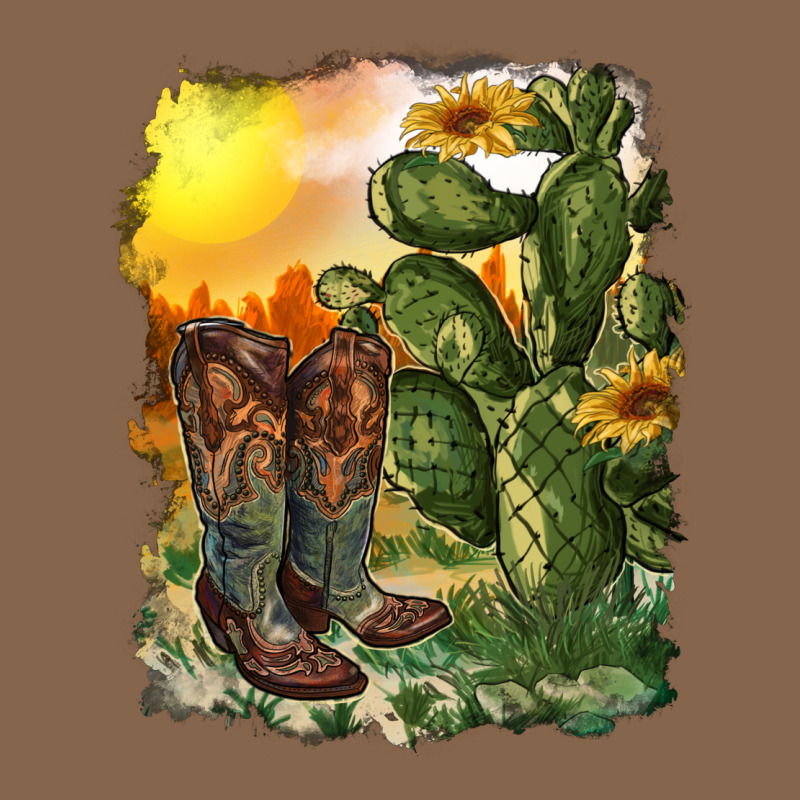 Western Boots With Cactus And Desert Premium Tee by RanaPortraitStore | Teevron