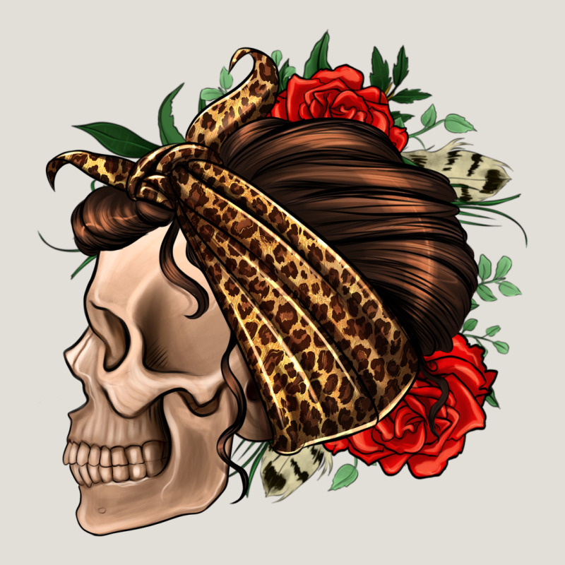 Leopard Bandana And Roses Skull Heavy Core Tee by Jasminsmagicworld | Teevron