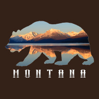 Montana Bear With Glacier National Park Lake Image Souvenir Heavy Core Tee | Teevron