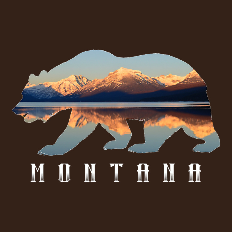 Montana Bear With Glacier National Park Lake Image Souvenir Heavy Core Tee by trangStudio | Teevron