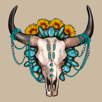 Sunflower Gemstone Bull Skull Long Sleeve Tee | Teevron
