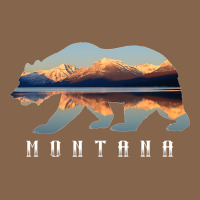 Montana Bear With Glacier National Park Lake Image Souvenir Premium Tee | Teevron