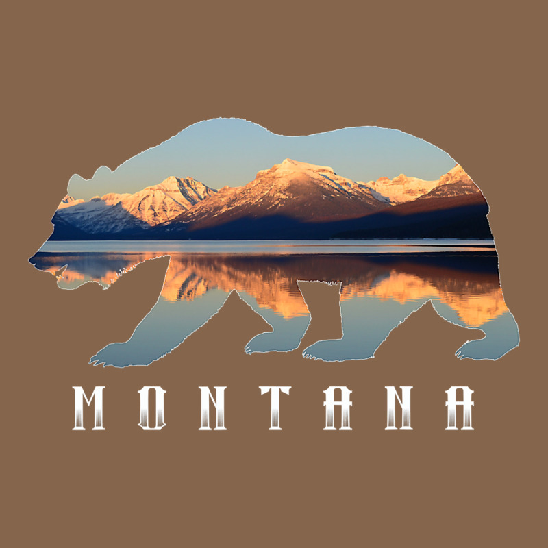 Montana Bear With Glacier National Park Lake Image Souvenir Premium Tee by trangStudio | Teevron