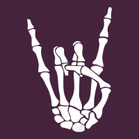 Halloween Skeleton Hand Horns Rock N Roll Music Lover Tank Top Premium Tee | Teevron