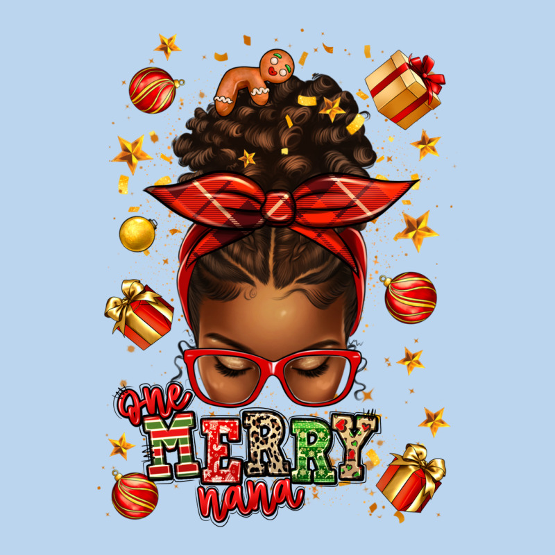 One Merry Nana Christmas Afro Messy Bun Classic Tee by texasbilliewilder | Teevron