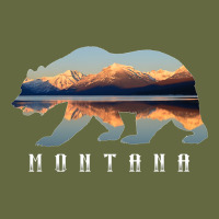Montana Bear With Glacier National Park Lake Image Souvenir Long Sleeve Tee | Teevron