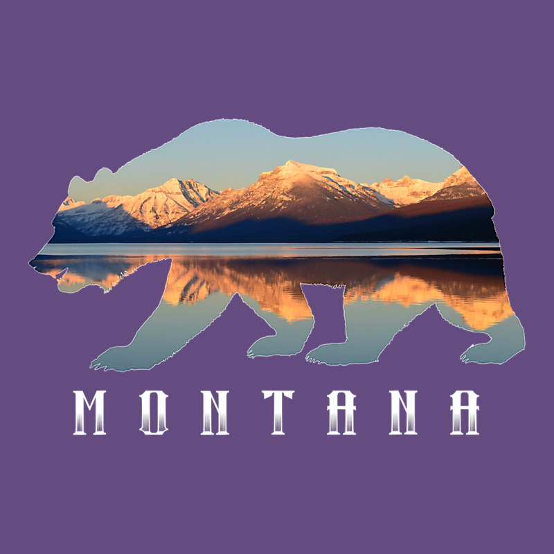 Montana Bear With Glacier National Park Lake Image Souvenir Vintage Hoodie by trangStudio | Teevron