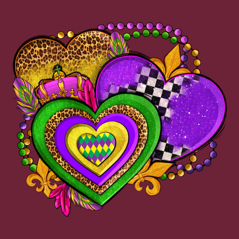 Mardi Gras Heart Olivia Long Sleeve Tee by OliviaCreatesArt | Teevron