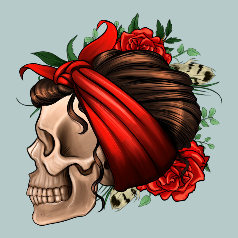 Bandana And Roses Skull Heavy Core Tee by Jasminsmagicworld | Teevron