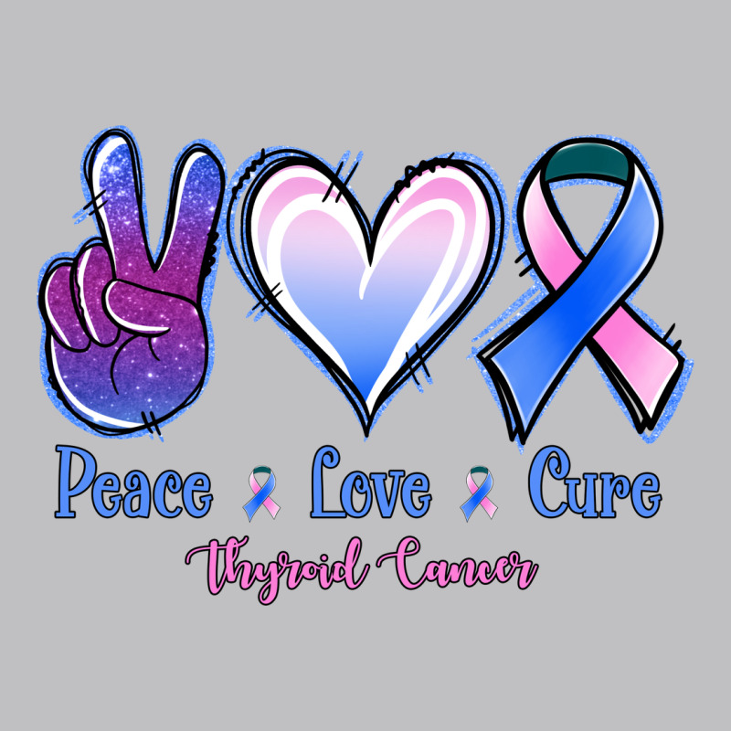 Peace Love Cure Thyroid Cancer Long Sleeve Tee by Jasminsmagicworld | Teevron