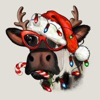 Christmas Cow With Antlers Heavy Core Tee | Teevron