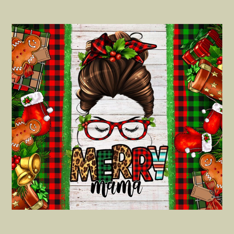 Christmas Merry Mama Messy Bun Heavy Core Tee by Jasminsmagicworld | Teevron