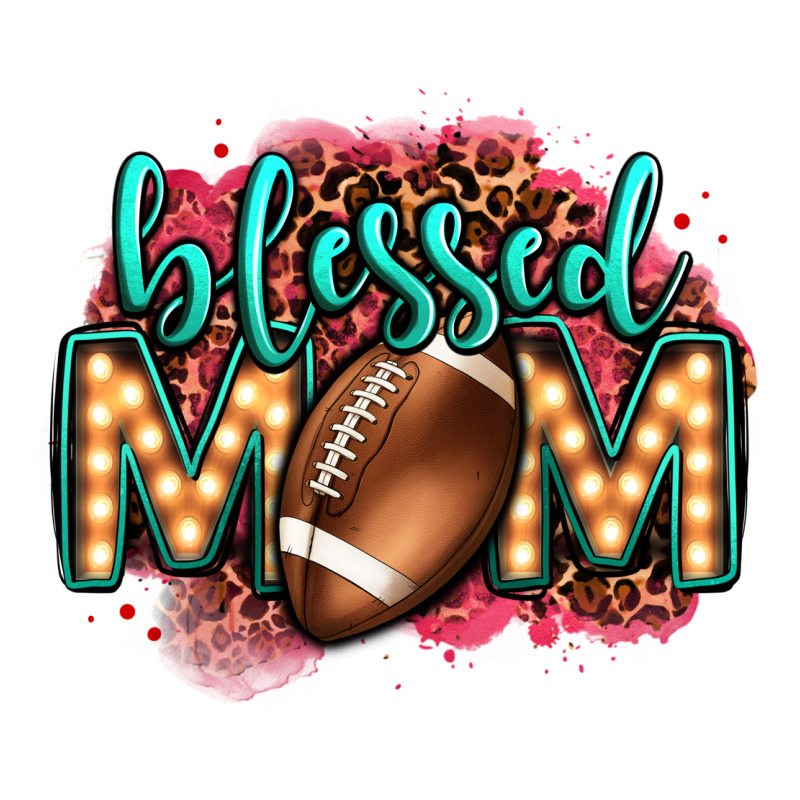 Blessed American Football Mom Lightbulb Letters Long Sleeve Tee by OliviaCreatesArt | Teevron
