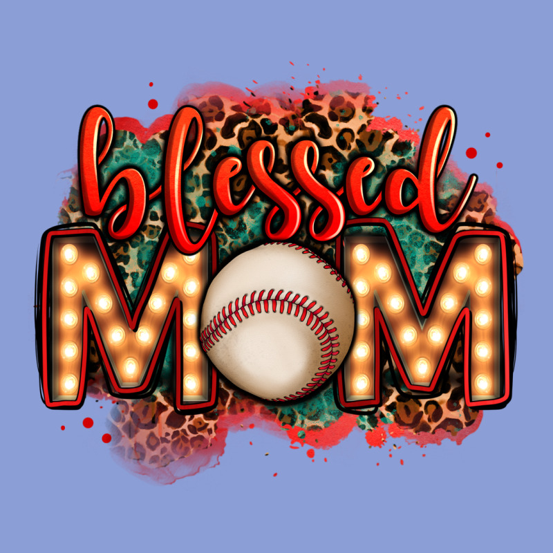 Blessed Baseball Mom Lightbulb Letters Long Sleeve Tee by OliviaCreatesArt | Teevron