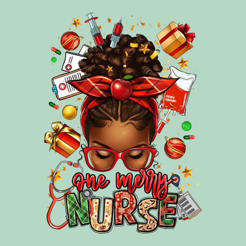 One Merry Nurse Afro Messy Bun Classic Tee by texasbilliewilder | Teevron