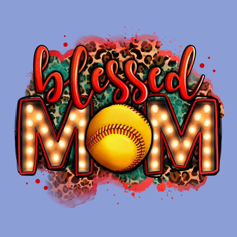 Blessed Softball Mom Lightbulb Letters Long Sleeve Tee by OliviaCreatesArt | Teevron
