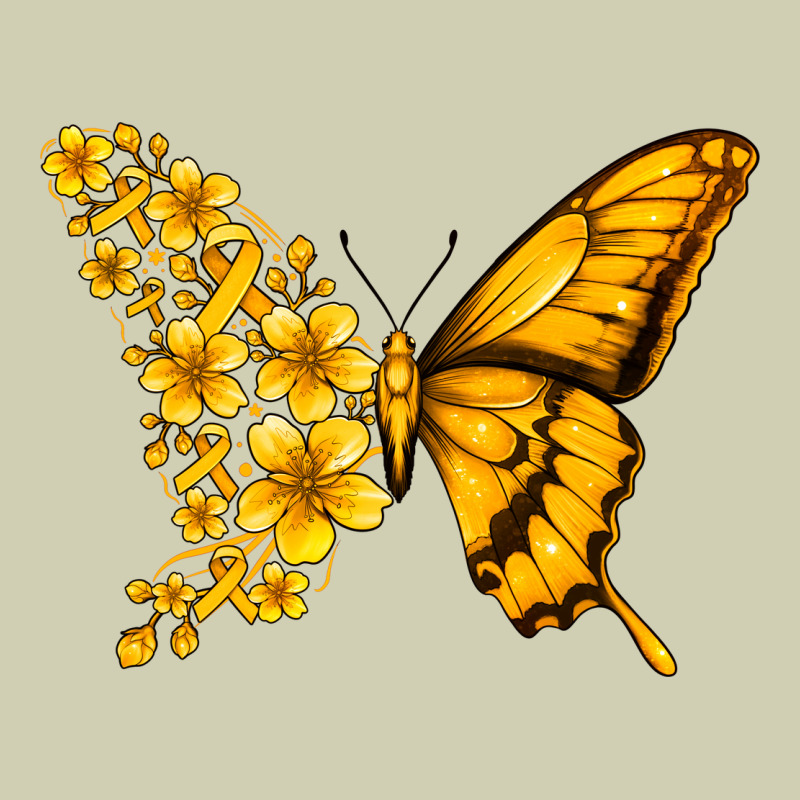 Childhood Cancer Butterfly Heavy Core Tee by Jasminsmagicworld | Teevron
