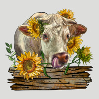 Charolais Cow With Sunflowers Zipper Hoodie | Teevron