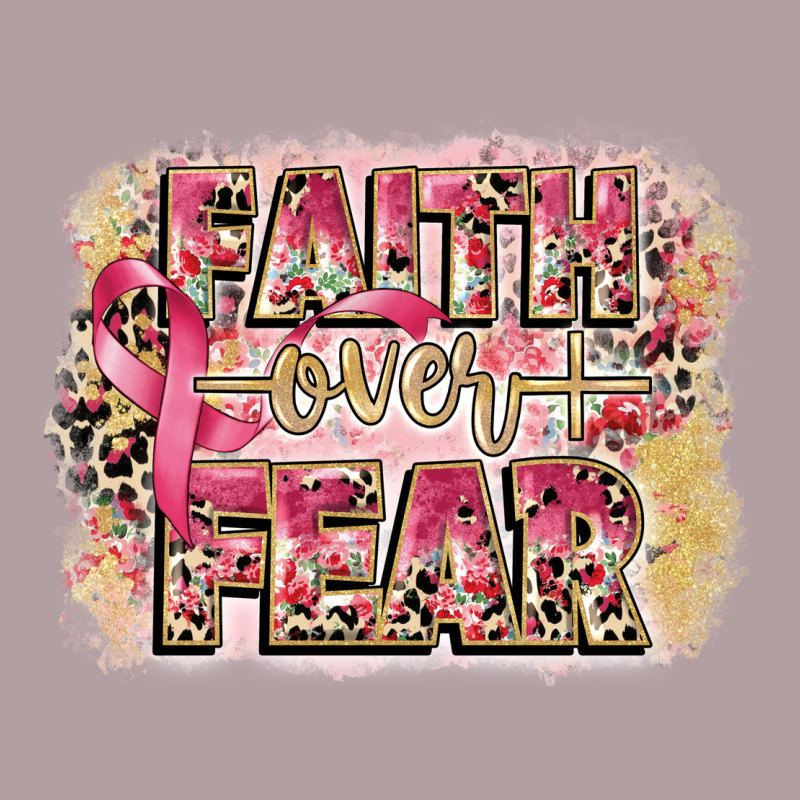 Faith Over Fear Breast Cancer 12 Inches 300 Dpi Vintage Hoodie by CowGirlArtShop | Teevron