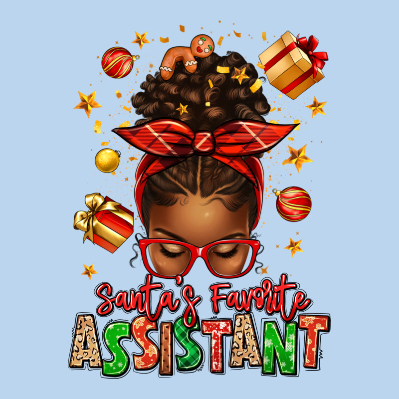 Santa's Favorite Assistant Afro Messy Bun Classic Tee by texasbilliewilder | Teevron