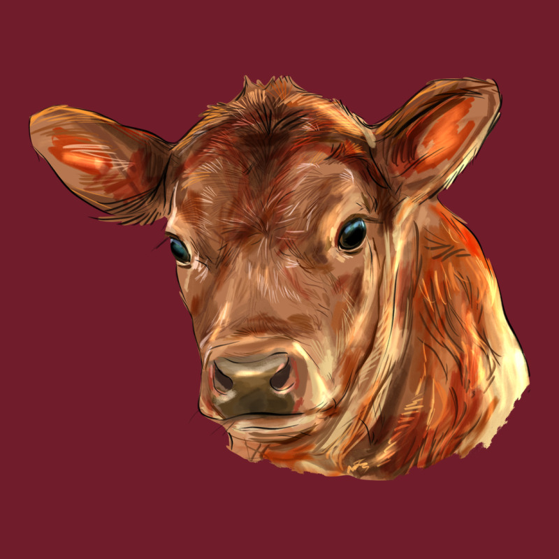 Red Angus Calf Face Zipper Hoodie by LillyAllenDesigns | Teevron
