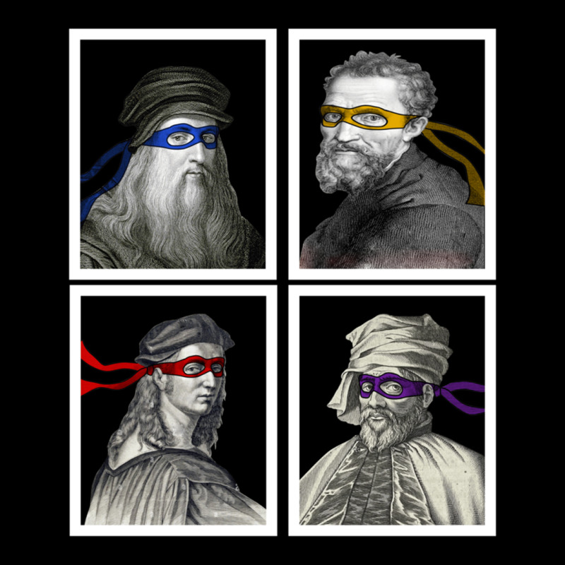 Ninja Artists Leonardo Donatello Raphael Michelangelo Parody Renaissan Heavy Core Tee by trangStudio | Teevron