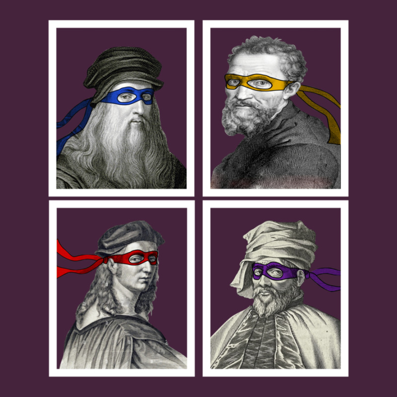 Ninja Artists Leonardo Donatello Raphael Michelangelo Parody Renaissan Long Sleeve Tee by trangStudio | Teevron