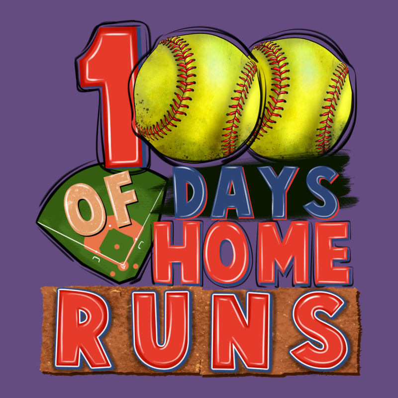 100 Days Of Home Runs Softball Vintage Hoodie by CowGirlArtShop | Teevron