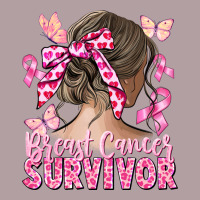 Breast Cancer Survivor Messy Bun Vintage Hoodie | Teevron