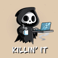 Killin' It Shirt Funny Grim Reaper Halloween Sarcasm Heavyweight Sweatshirt | Teevron