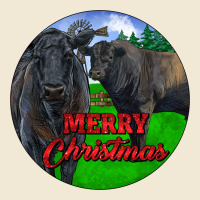 Black Angus Cattle And Bull Merry Christmas Premium Tee | Teevron