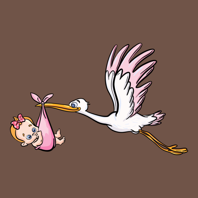 Stork With Baby Girl Premium Sweatshirt by BarkalooDesign | Teevron