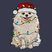 White Pomeranian With Christmas Lights Long Sleeve Tee | Teevron