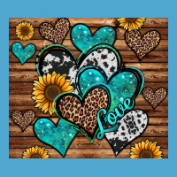 Turquoise Sunflower Hearts Premium Hoodie | Teevron