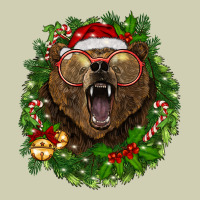 Christmas Bear  Wreath Heavy Core Tee | Teevron