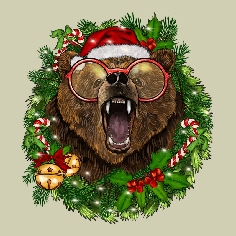 Christmas Bear  Wreath Heavy Core Tee by BarkalooDesign | Teevron
