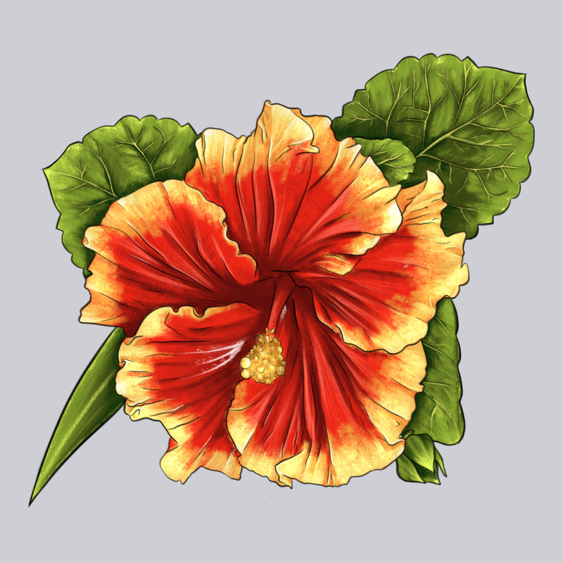 Hawaiian Hibiscus Flower Illustrations Heavyweight Sweatshirt by LillyAllenDesigns | Teevron
